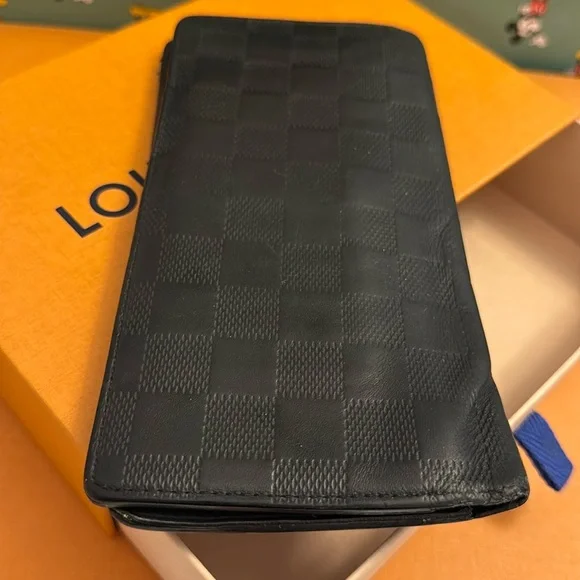 Authentic Louis Vuitton long leather wallet damier black - Picture 2 of 11